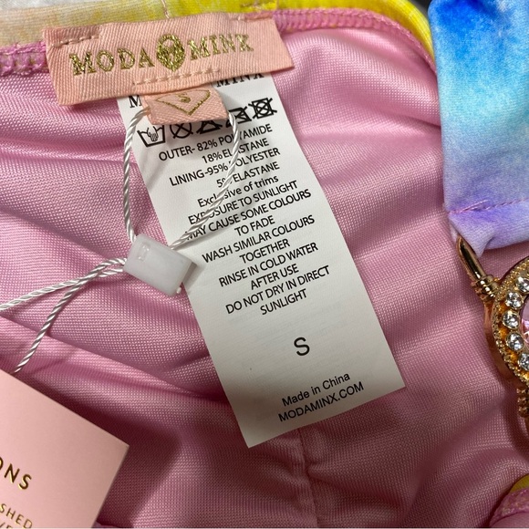 Moda Minx Rio Rainbow Amour crystal tie side brazilian bikini bottom Small NEW - Picture 5 of 7